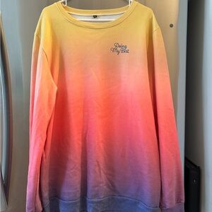 Busy Phillips Ombre 'Doing My Best' Crewneck Sweater - Yellow to Purple